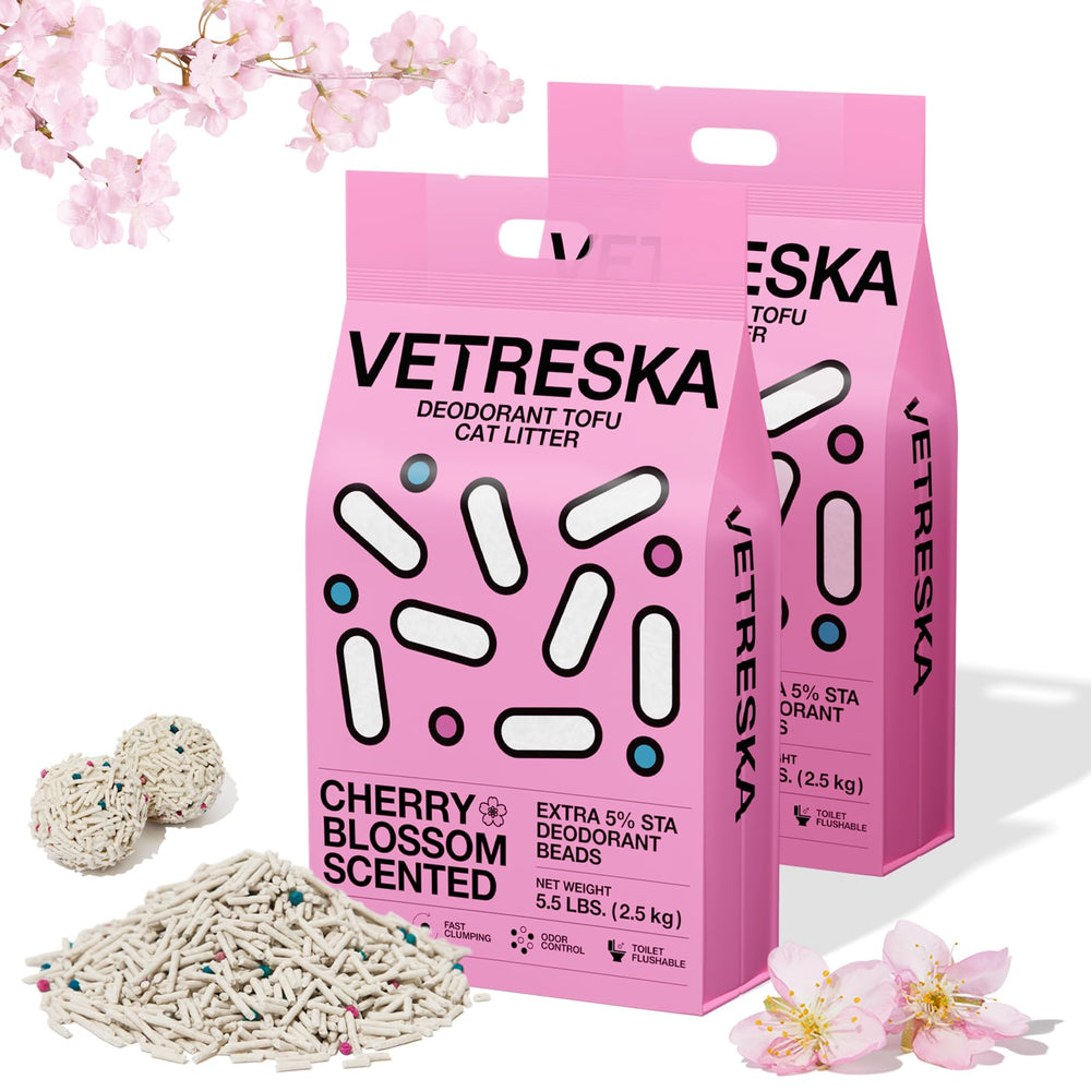 Emballage pratique Vetreska Cherry Blossom Tofu Litière pour rangement