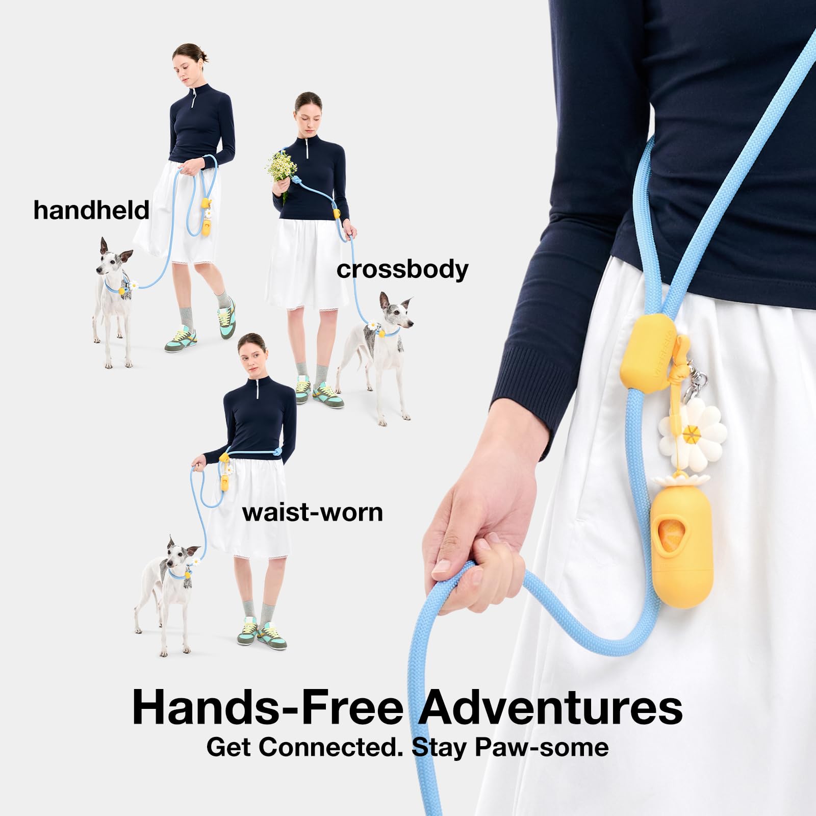 Clip sac VETRESKA Daisy, rangement rapide des sacs pendant la promenade.