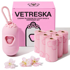 Vetreska distributeur de sacs à crotte avec parfum cerisier pour balades propres.