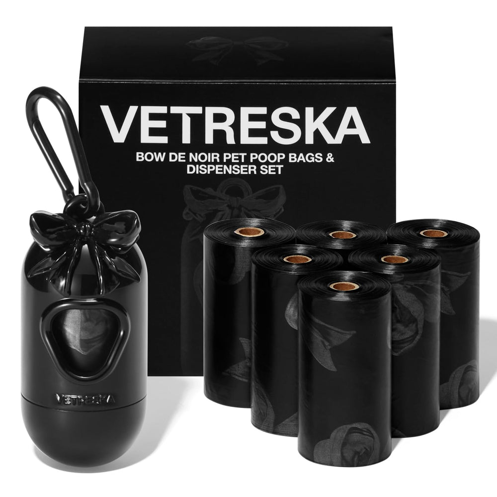 Distributeur Vetreska avec clip d'attache, pratique pour promenades.