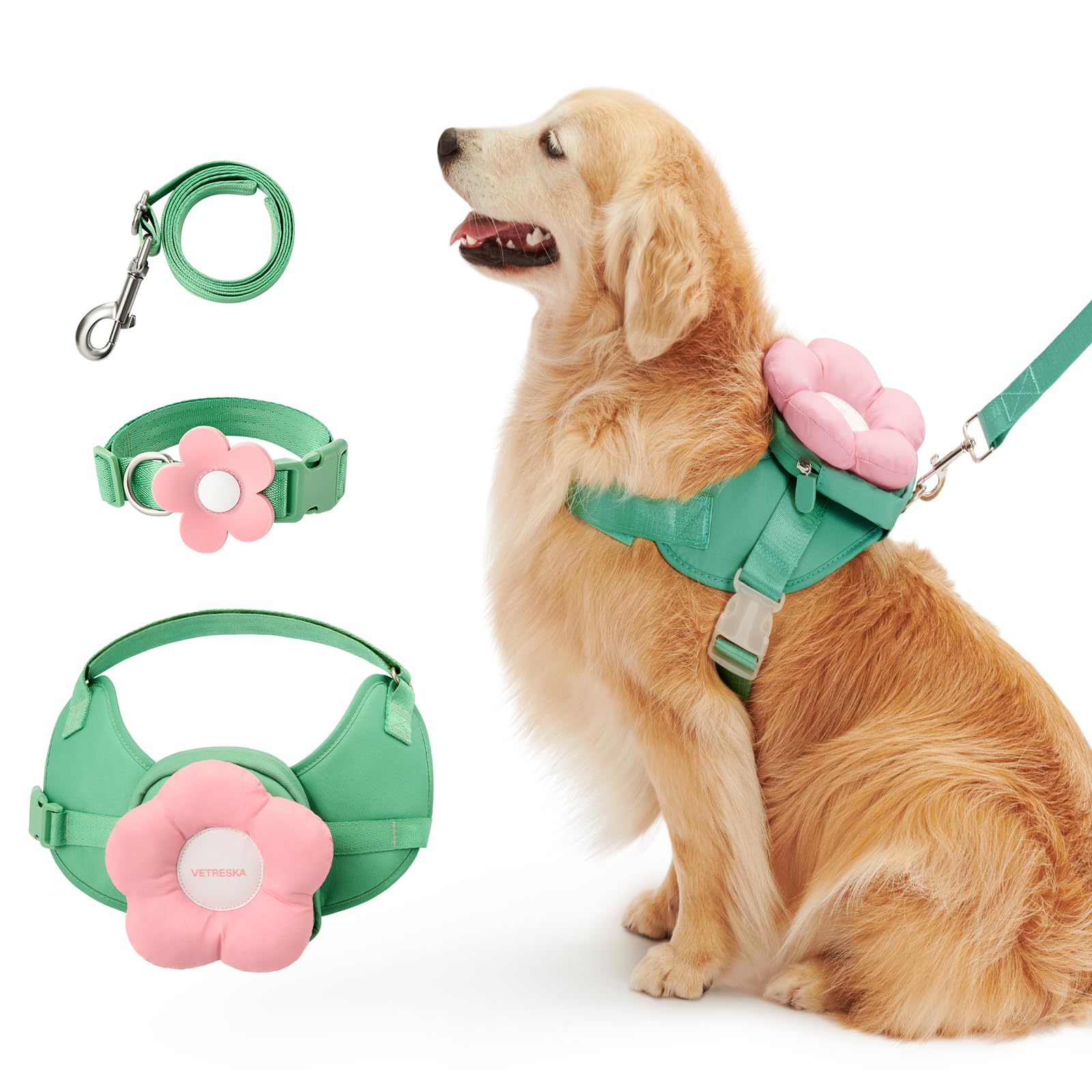 Harnais Flora de VETRESKA, ensemble ajustable pour promenades sûres