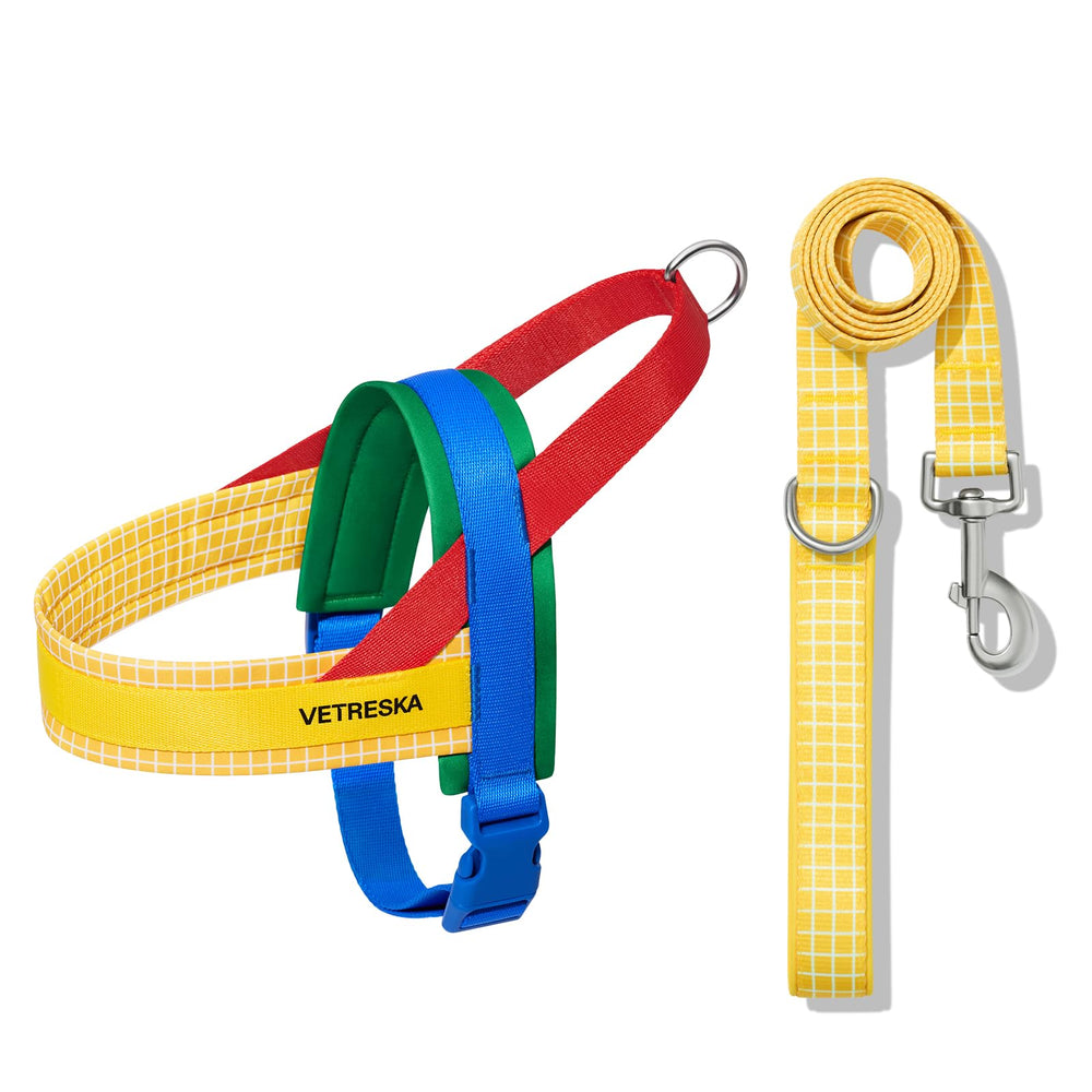 Harnais Vetreska MoMA jaune XS, conçu pour un confort lors des sorties.
