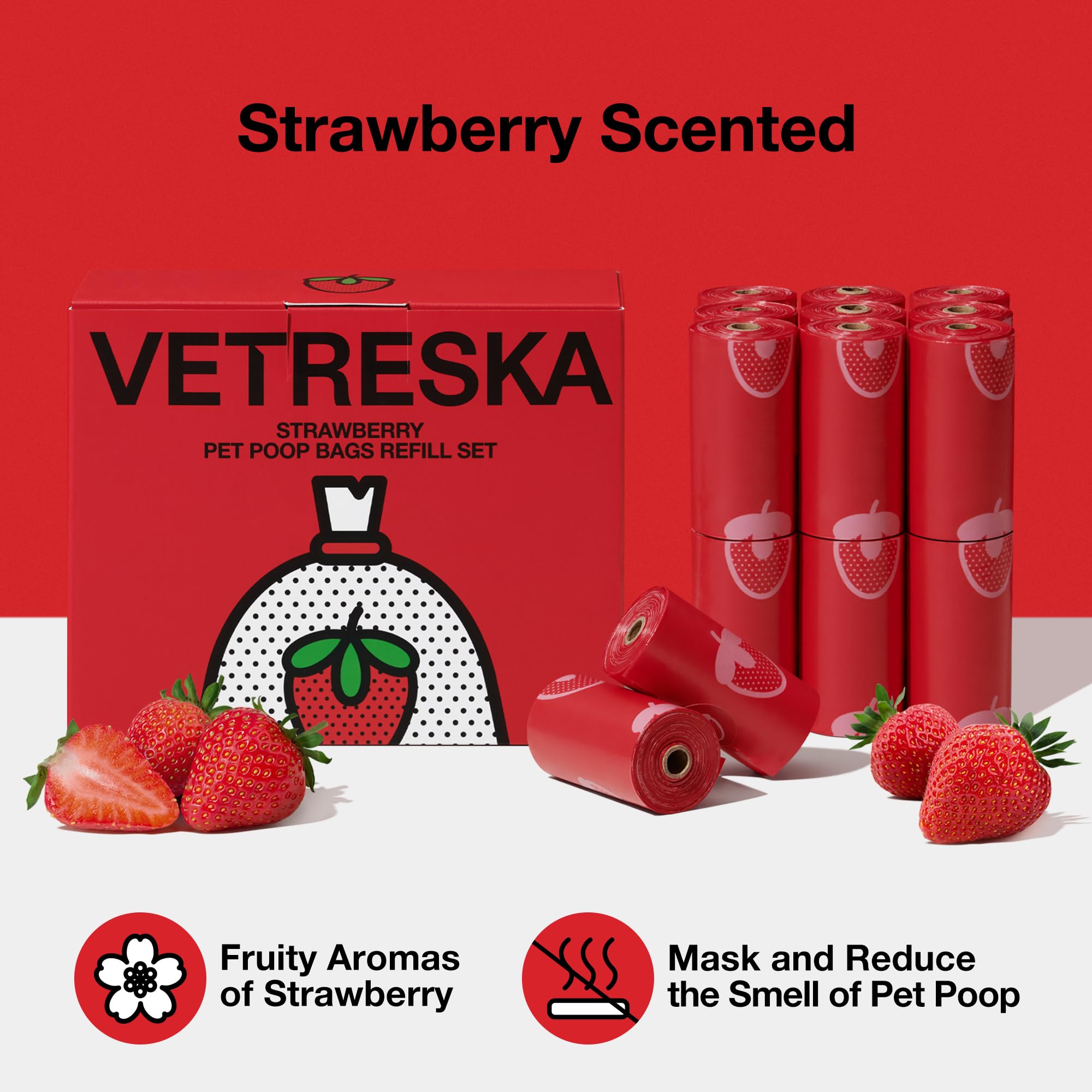 Vetreska rouleaux recharge: 20 rouleaux, 300 sacs, pratique pour sorties régulières.