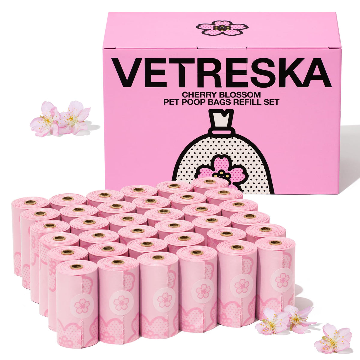 Sacs Vetreska avec motif fleur de cerisier rose, design élégant et arôme subtil.