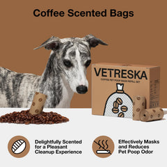 Vetreska sacs-poubelle-chien-forme-feve-cafe: design unique et pratique.