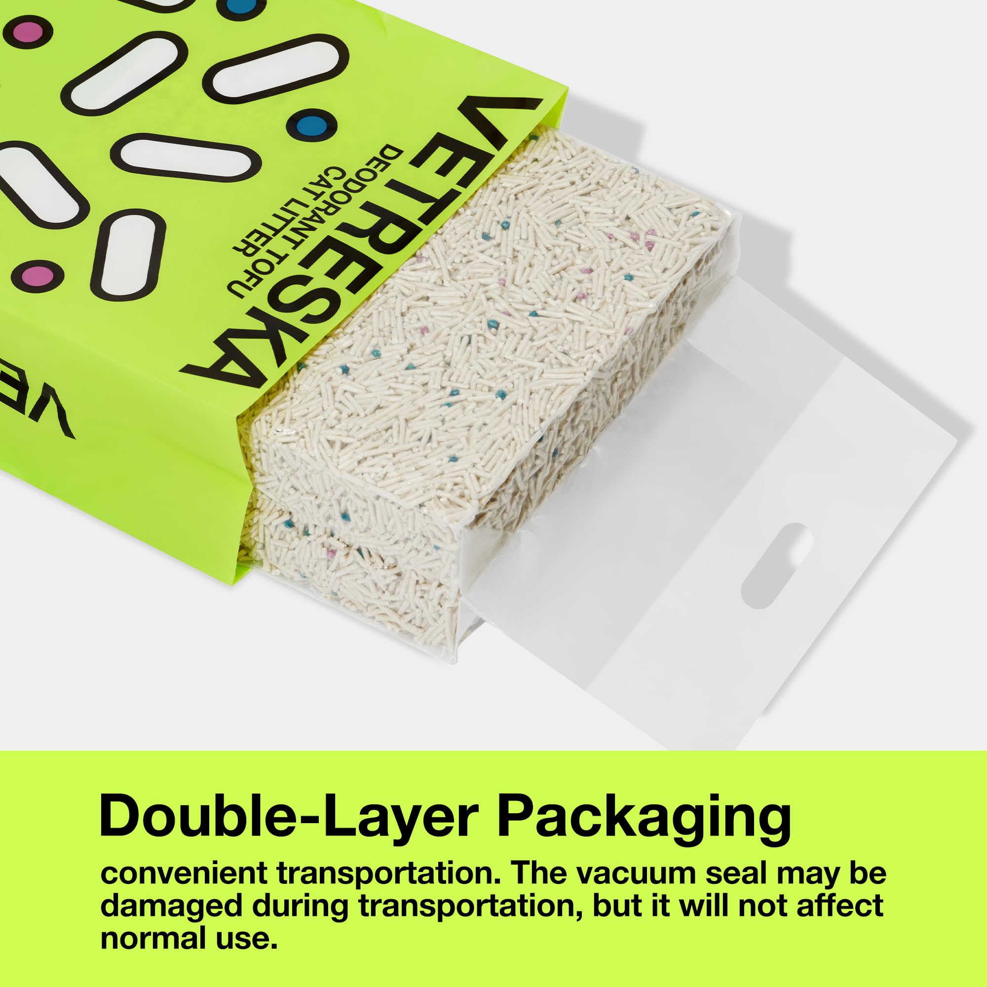 Emballage sous vide Vetreska – transport sûr et stockage pratique.