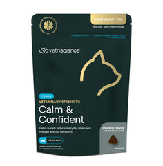 VetriScience Calm & Confident: gommes en flacon, friandises calmantes pour chats.