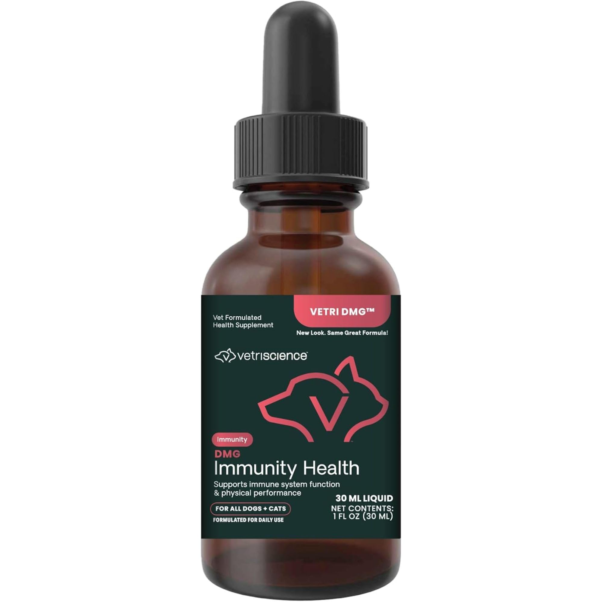 VETRISCIENCE DMG Immunity Health bouteille pour chiens et chats, soutien immunitaire fluide.