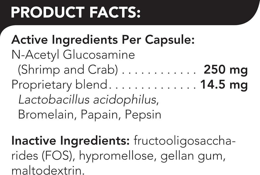 VetriScience: glucosamine acétylé pour protéger la muqueuse intestinale.