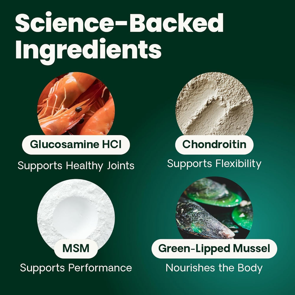 Ingrédients clés VetriScience Ultimate Strength: glucosamine et chondroïtine.