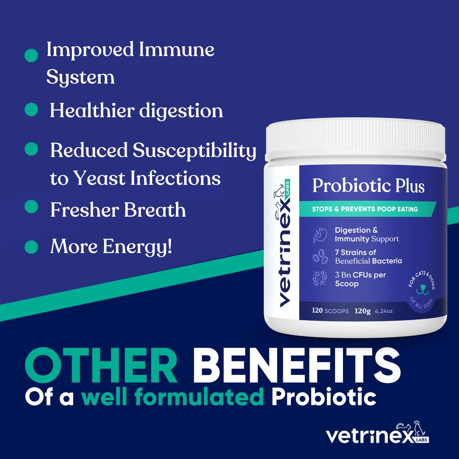 Vetrinex Labs Enzymes Prebiotiques Postbiotiques: soutien digestif grâce à une formule complète
