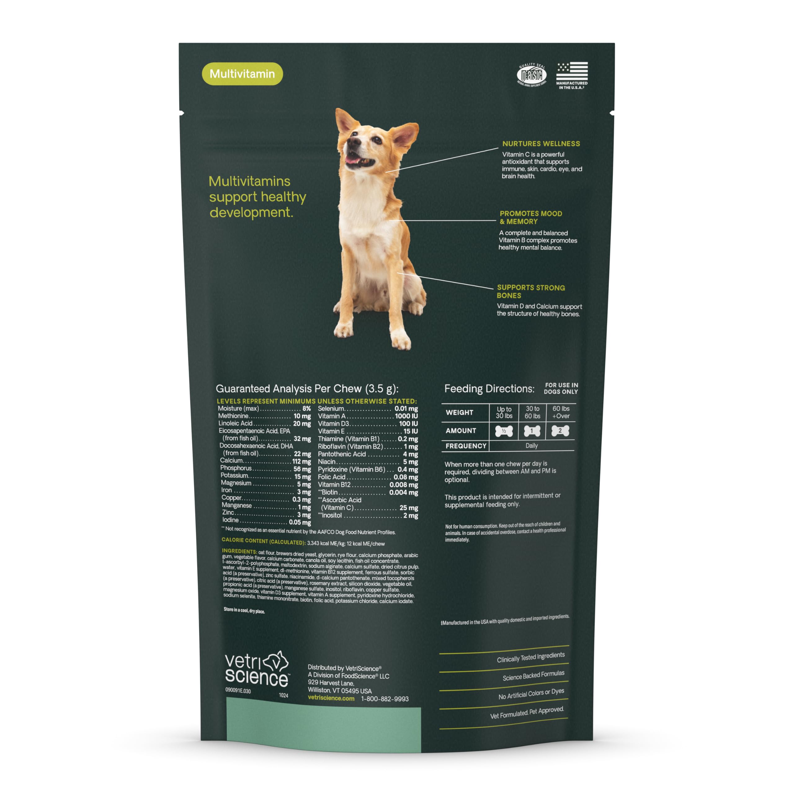 Gentil sur estomac sensible; VetriScience 27+ Active Health pour chiens de toutes tailles.