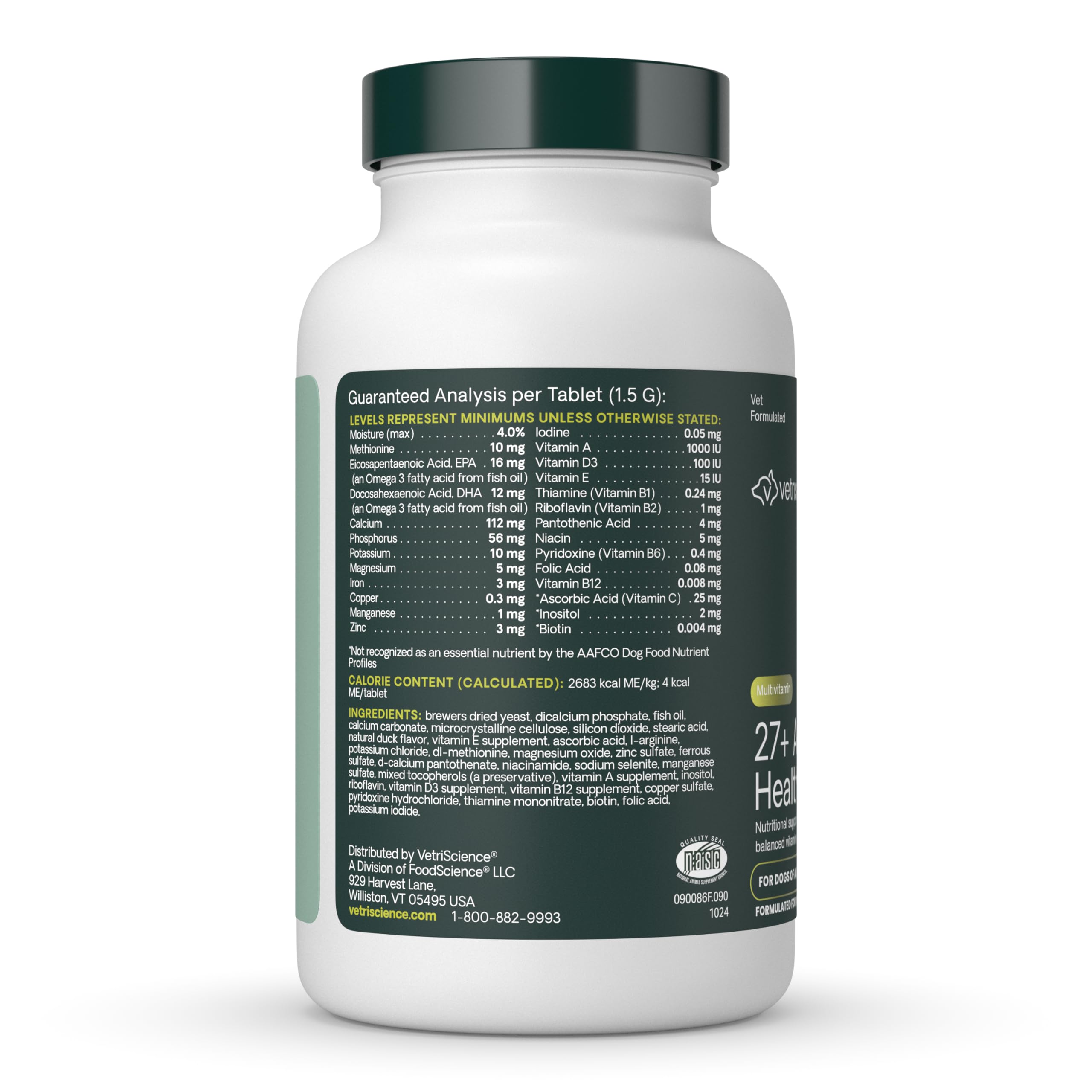Utilisation quotidienne facile VetriScience 27+ Active Health.