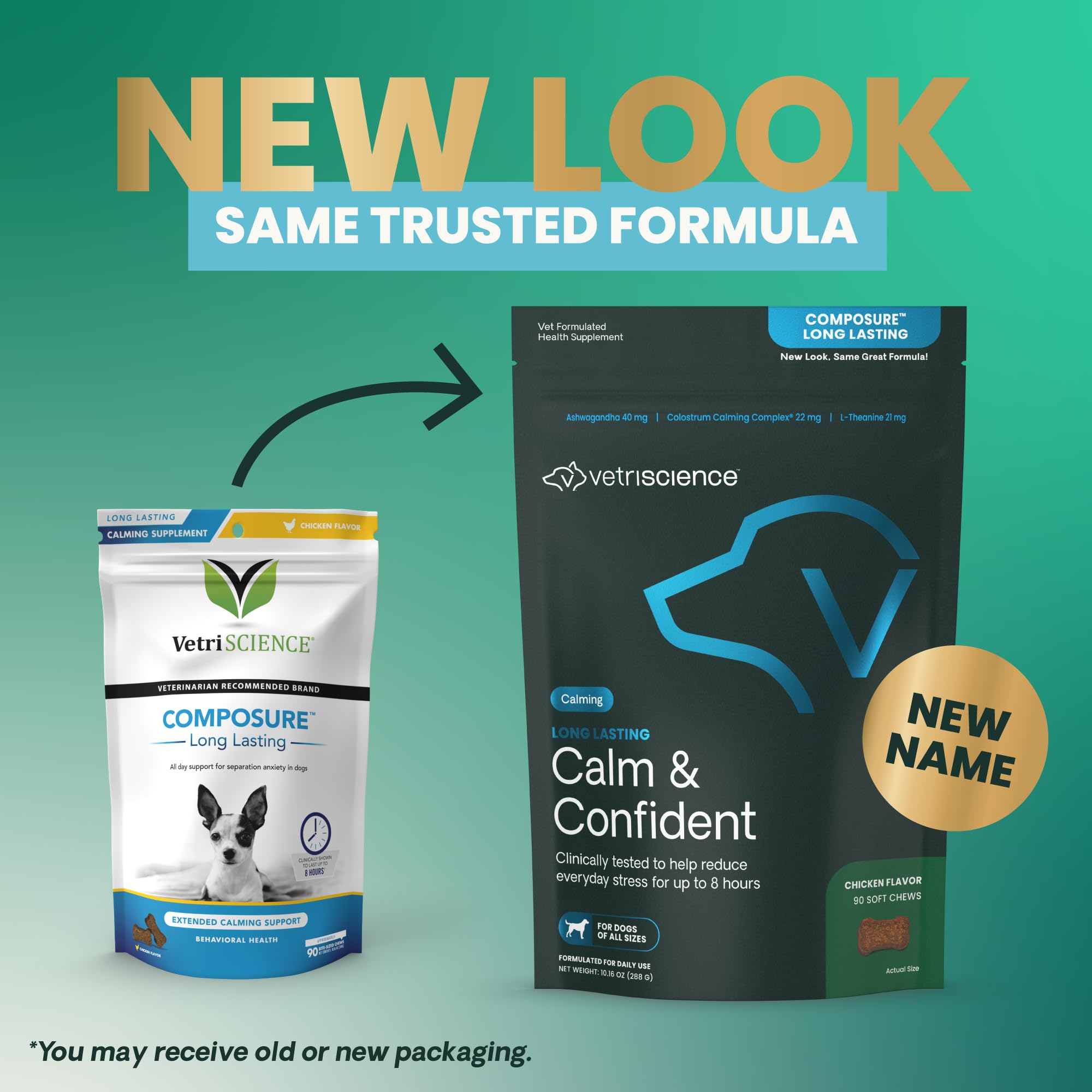 VETRISCIENCE Calm & Confident : bouchées avant les trajets, réduction du stress lors des déplacements.