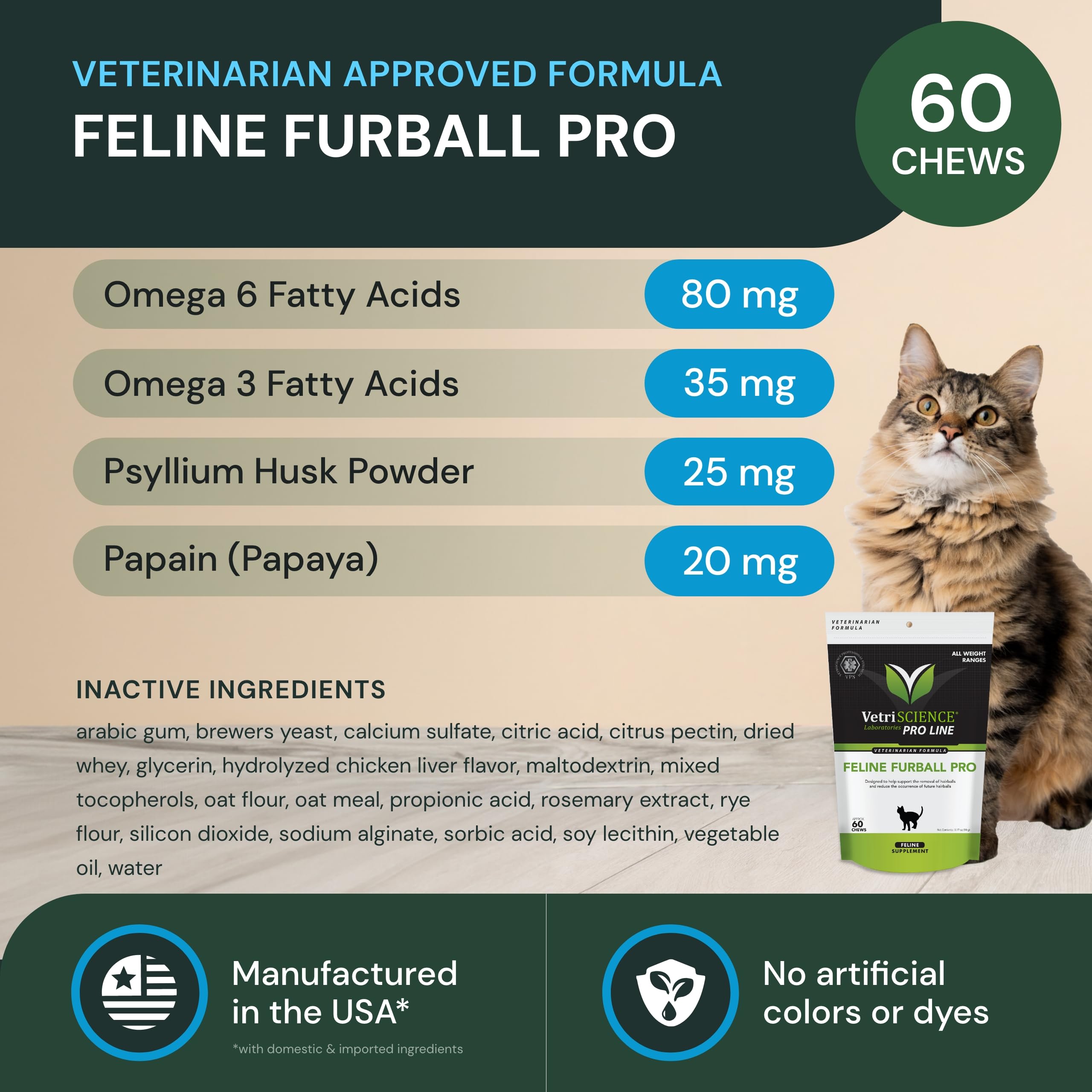 VETRISCIENCE chat – sante-poil-peau, formule favorisant peau et pelage sains.