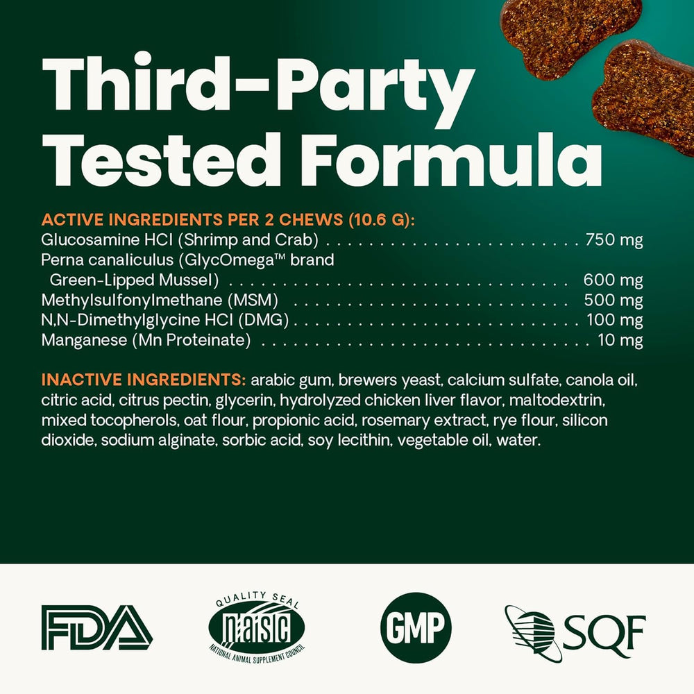 VetriScience GlycoFlex – boîte 60 chews poulet: format quotidien pratique pour chien.