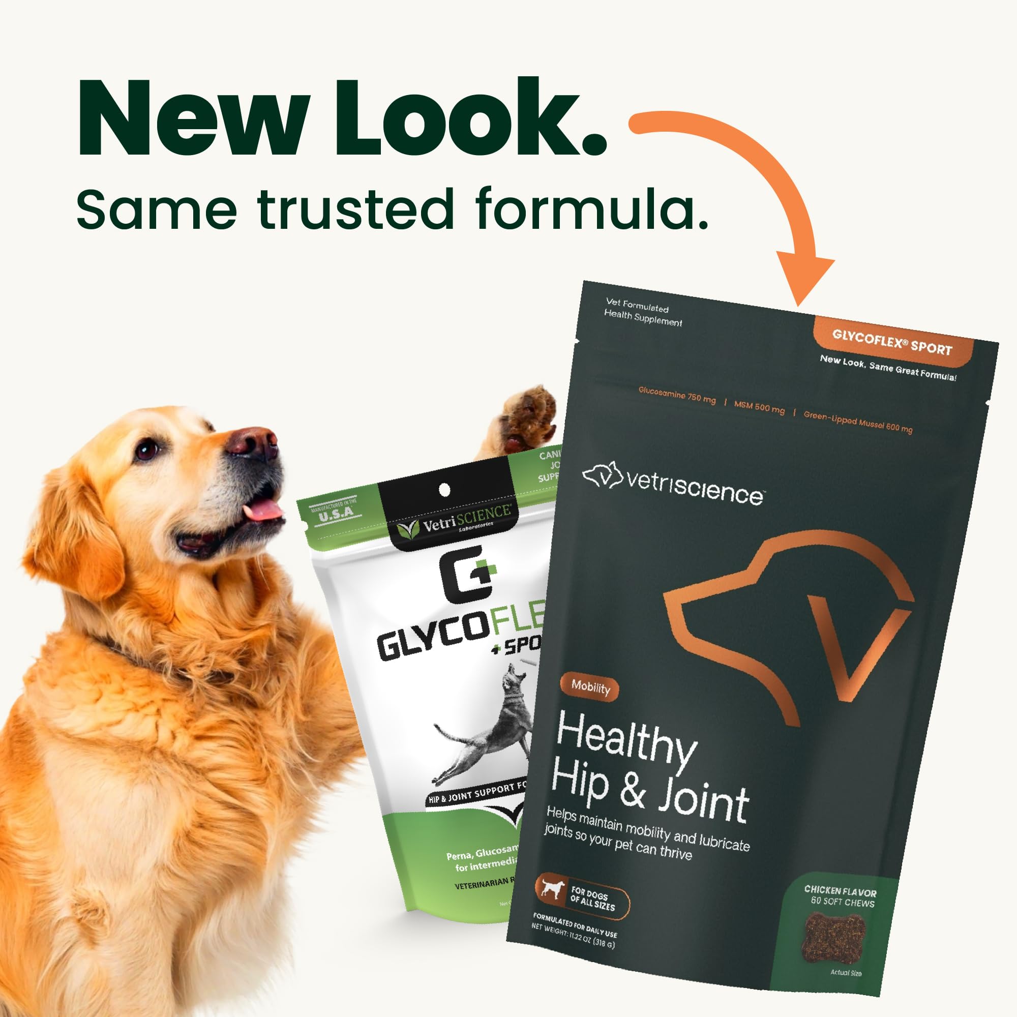 VetriScience GlycoFlex – chews-poulet pour chien, goût apprécié et mobilité potentielle.