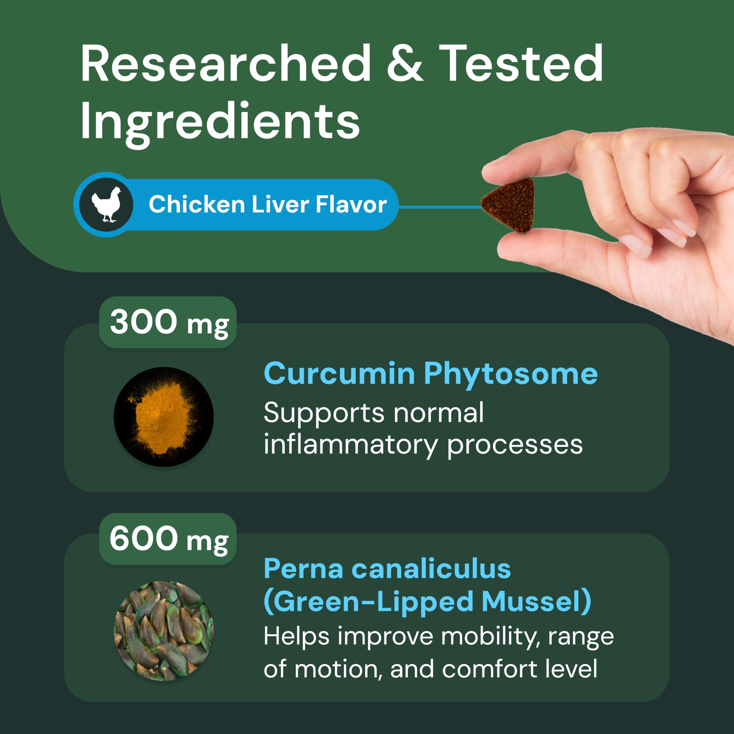 Gomme VetriScience complexe phytosome, soutien potentiel à la mobilité canine.