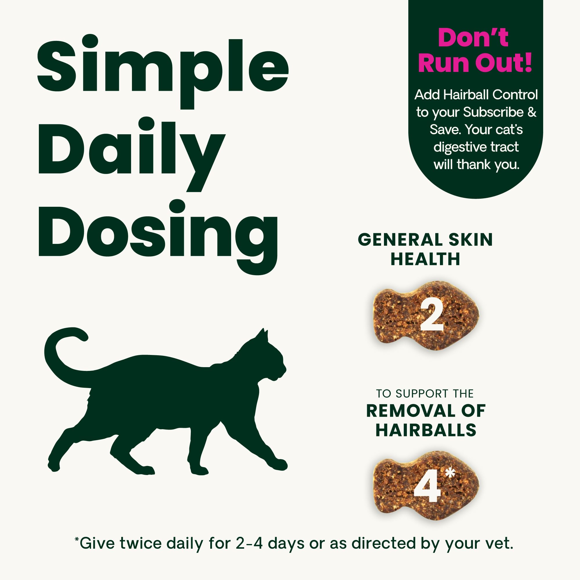 VetriScience Hairball Control – ingrédients naturels mis en avant dans la formule.