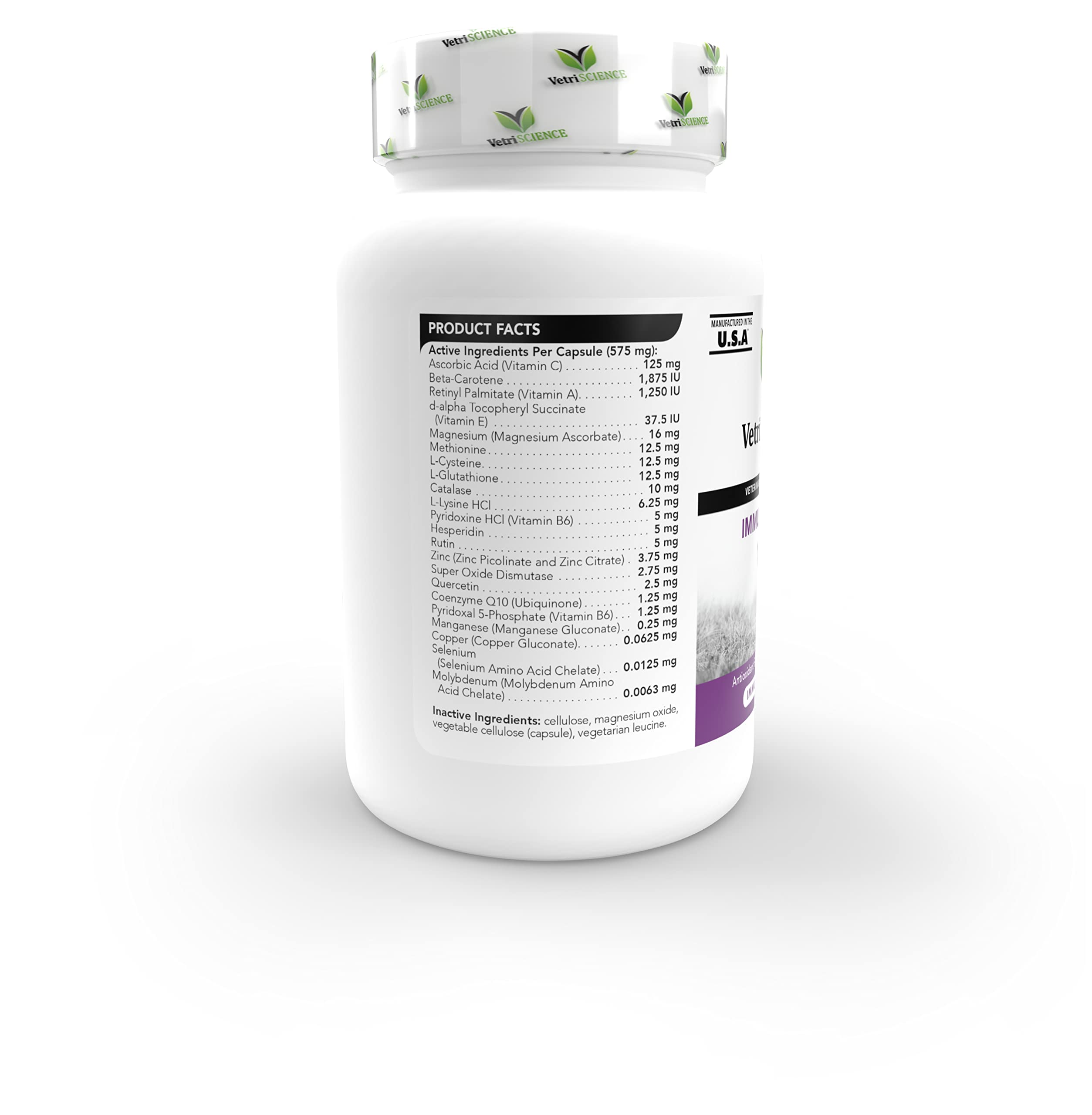 VetriScience Immunity Health: emballage refermable et stockage pratique.