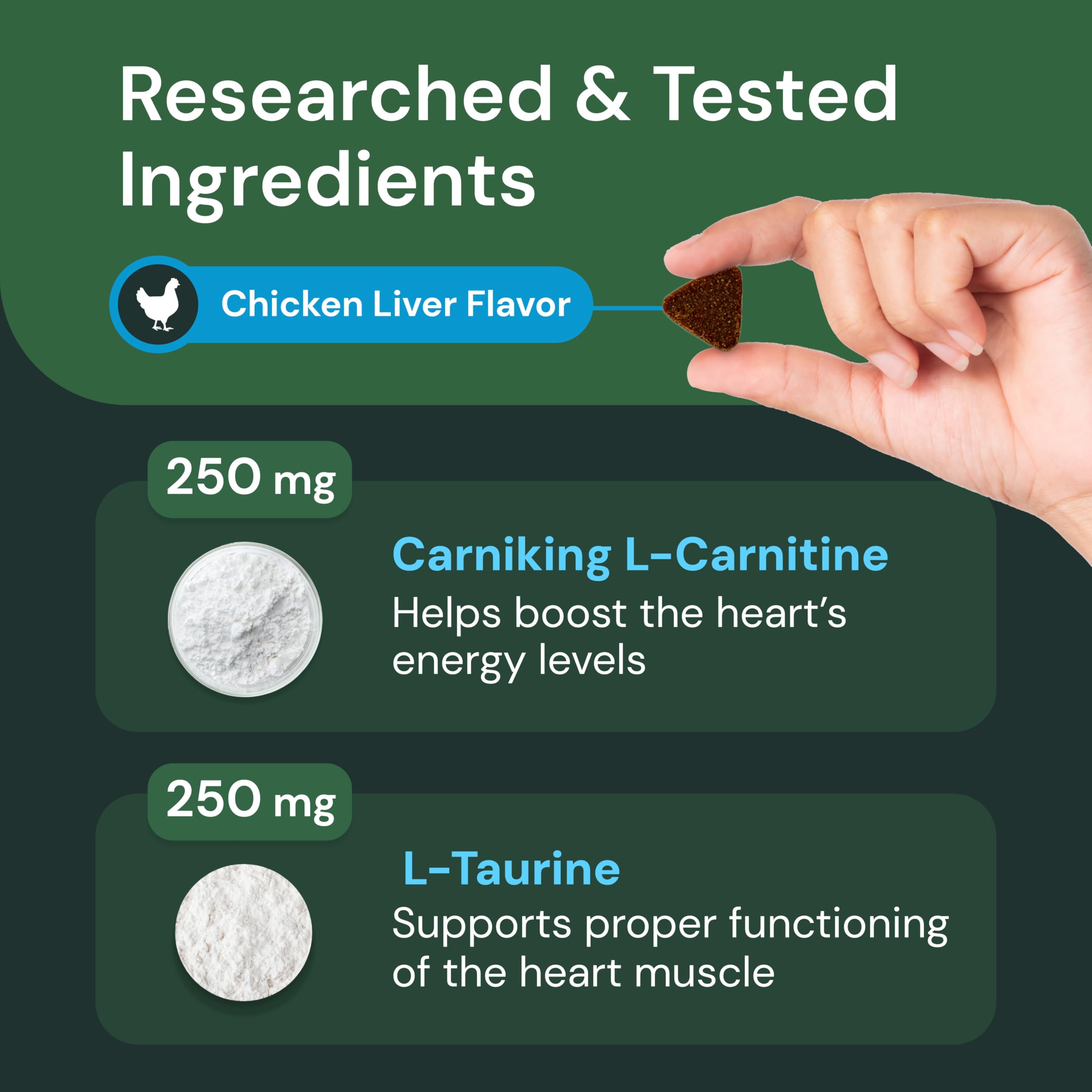 Ingrédients VetriScience: coenzyme Q10 et vitamine E pour le bien-être cardiaque potentiel.