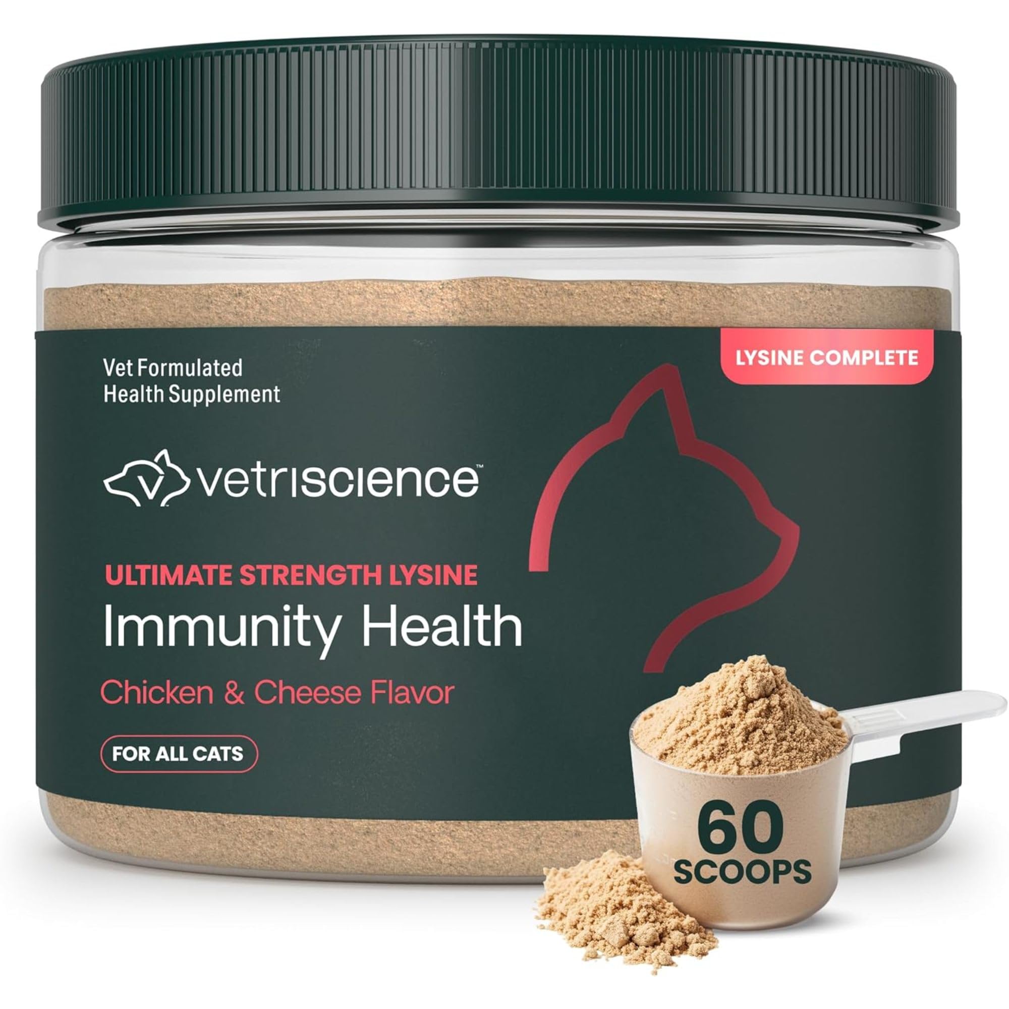 VetriScience L-lysine Immunité chat-poudre: soutien immunitaire et respiratoire.