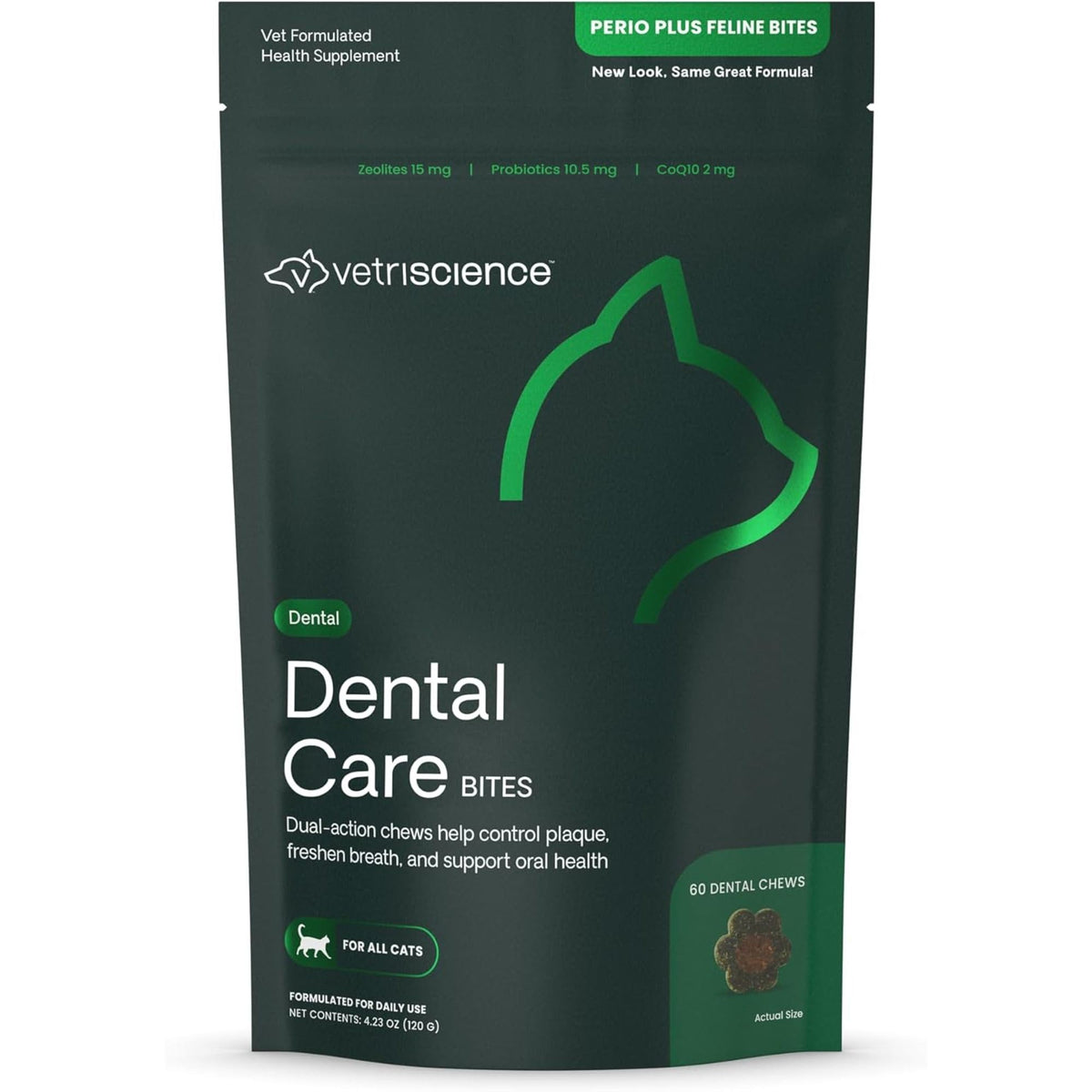 VetriScience Perio Plus chat : grignotines dentaires pour bouche plus propre