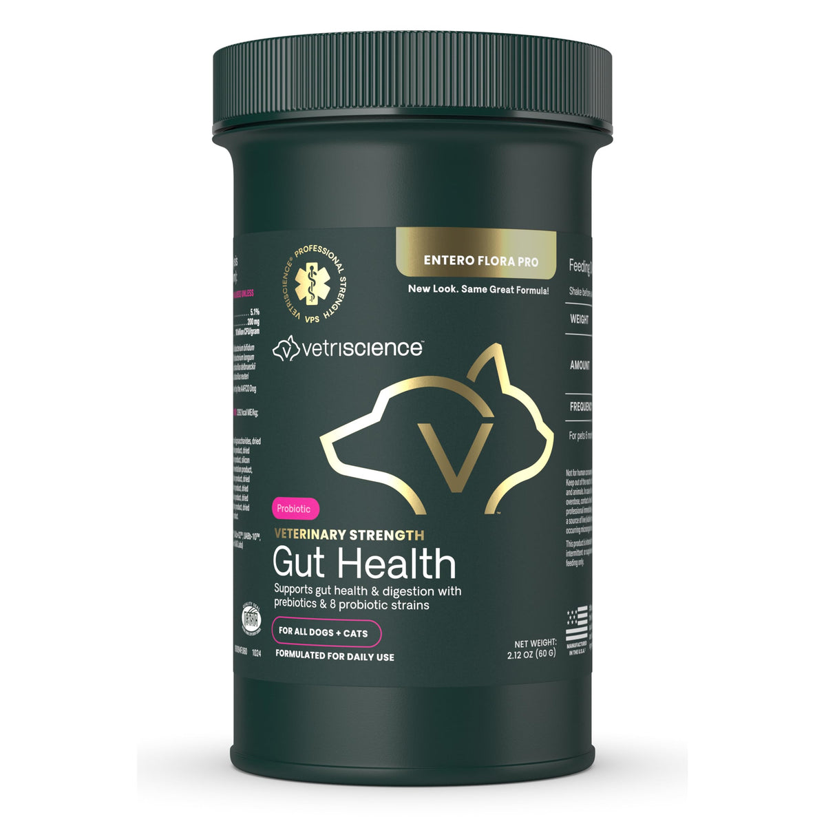 VETRISCIENCE Poudre santé digeste pour chiens et chats, dosage pratique.