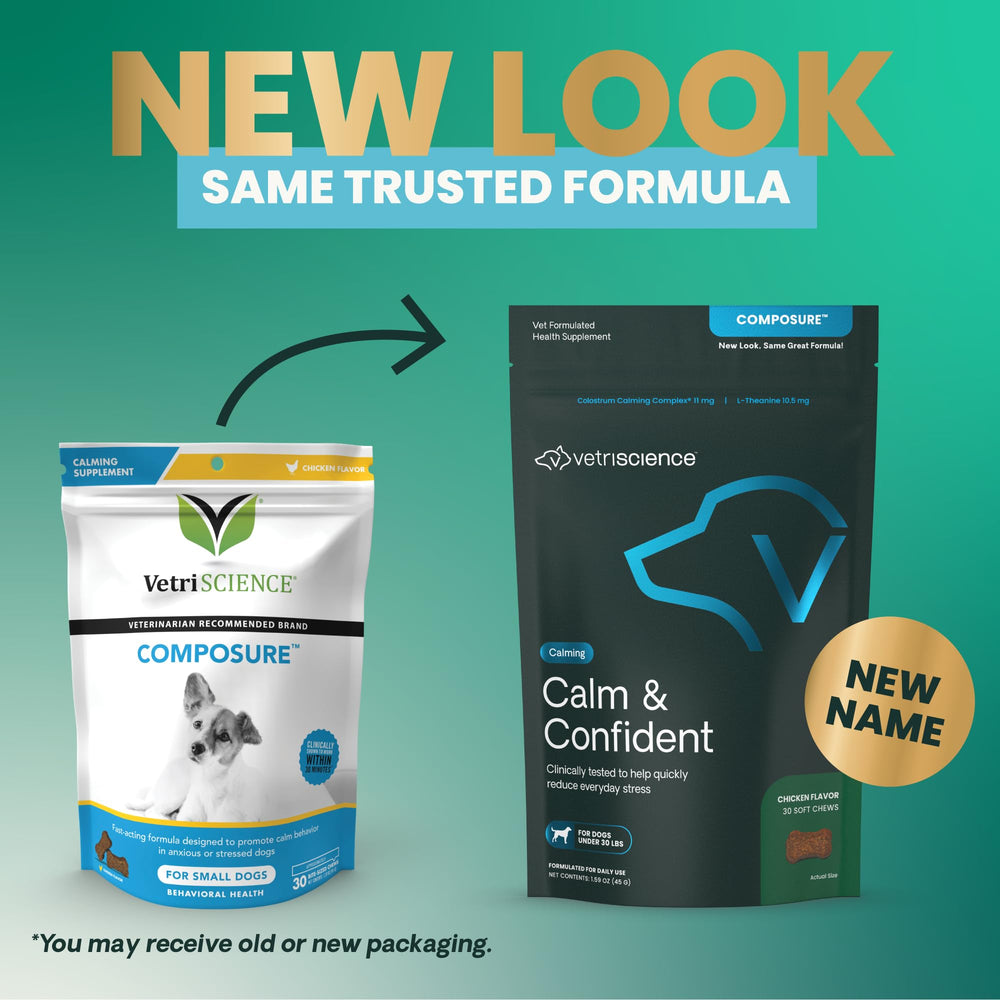 VETRISCIENCE Calm & Confident – sans sedatif, bouchées pour chiens.