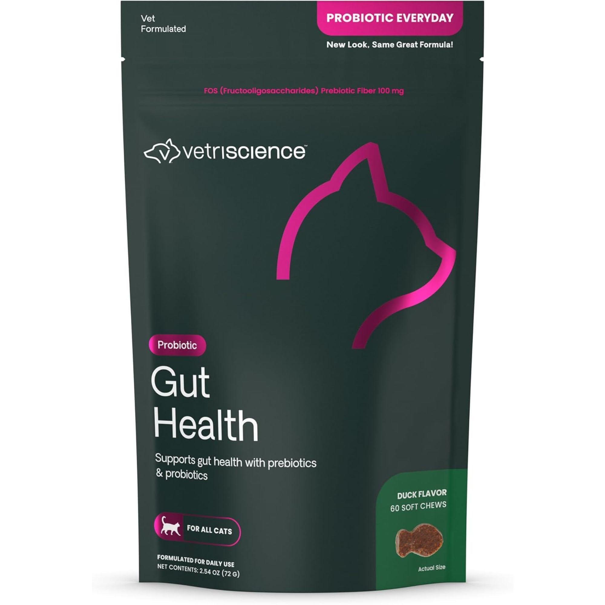 VetriScience Santé Intestinale bouchées chat saveur canard – soutiennent digestion et selles régulières