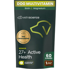 VetriScience Senior 27+ Active Health : bouteille de friandises pour chiens seniors, soutien quotidien