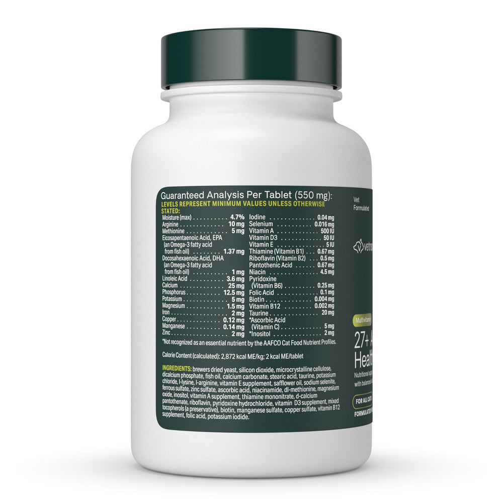 VETRISCIENCE tablettes chat-coat-sante-biotin-methionine, pelage sain et peau nourrie.