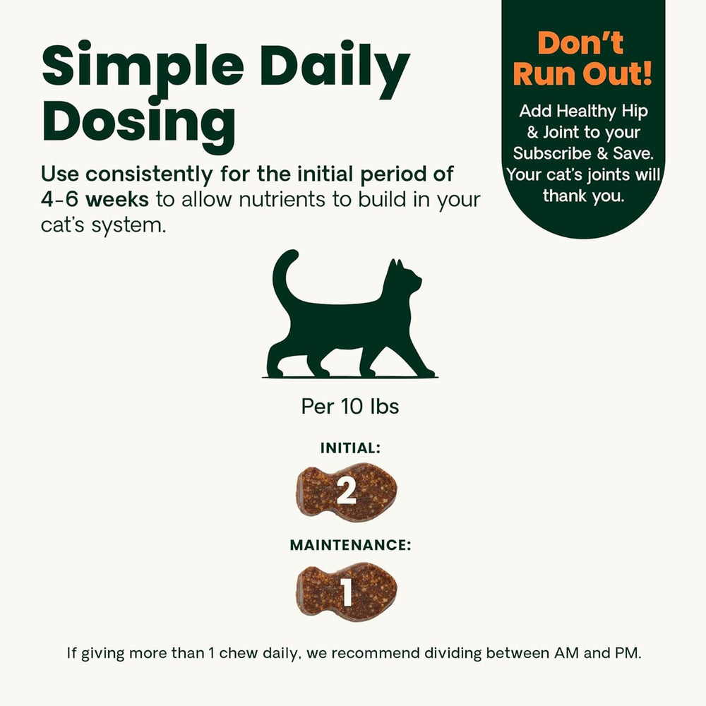 Soutien quotidien de la mobilité du chat avec VetriScience Ultimate Strength.