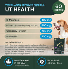 VetriScience UT Health Chews, ingredients-cranberries: goût agréable et soutien naturel.