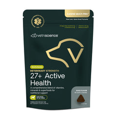 VETRISCIENCE Veterinary Strength 27+ en bouteille, soutien nutritionnel quotidien pour chien.