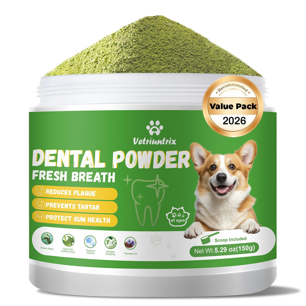 Vetriuntrix Poudre Dentaire Chiens — emballage 150 g, pratique au quotidien.