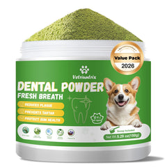 Vetriuntrix Poudre Dentaire Chiens — emballage 150 g, pratique au quotidien.