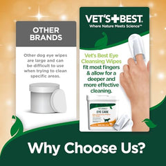 Vet's Best Eye Wipes retire les croûtes du matin autour des yeux du chien.