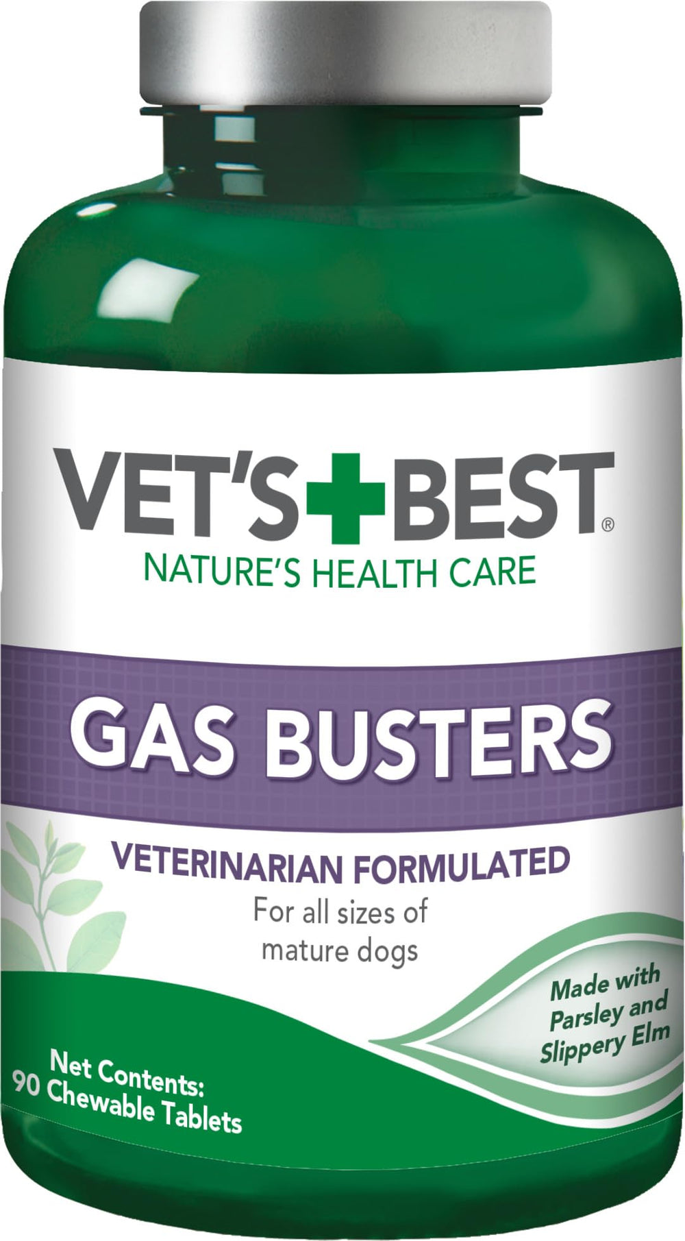 Vet's Best Gas Busters – bouteille-tablettes pour soutien digestif potentiel