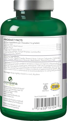 Vet's Best Gas Busters – chien mange tablettes, efficacité digestive