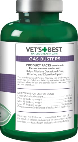 Vet's Best Gas Busters – chien mange tablettes, administration facile