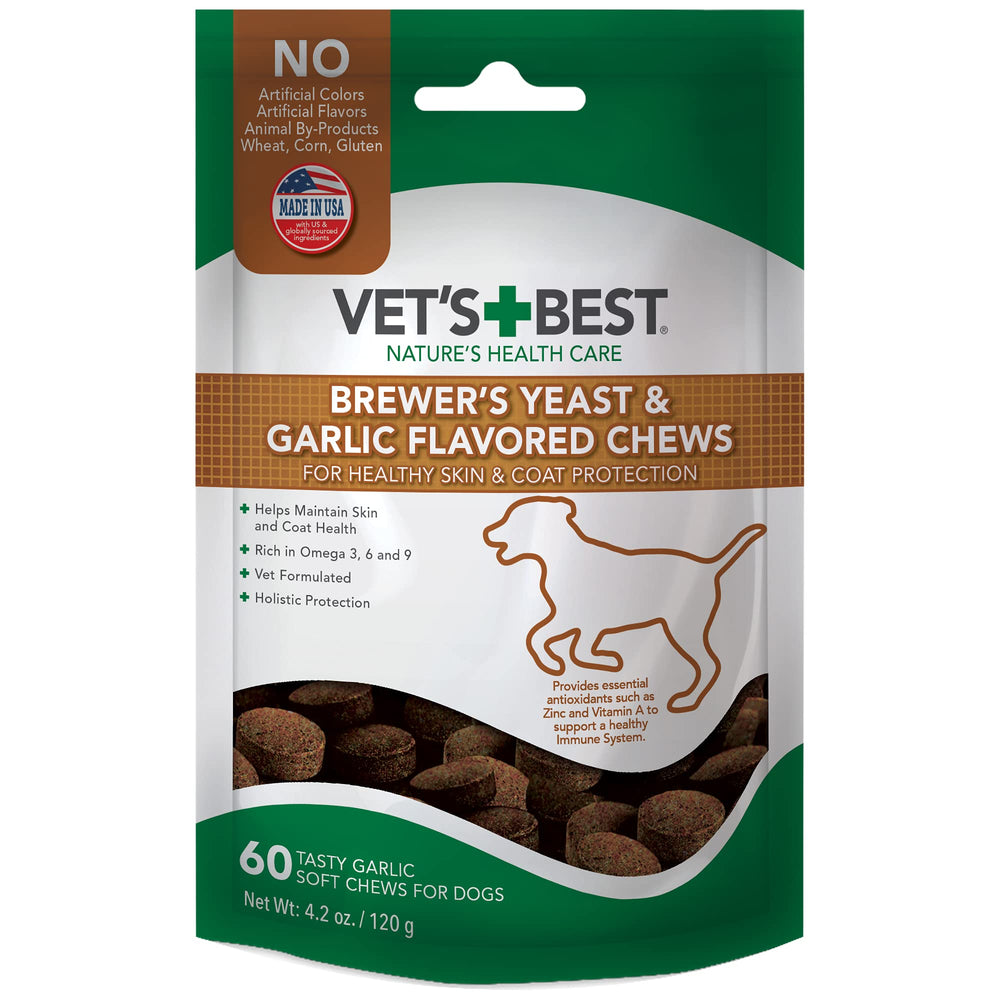 Vet's Best levure biere ail gommes: soutien peau et pelage pour chien.