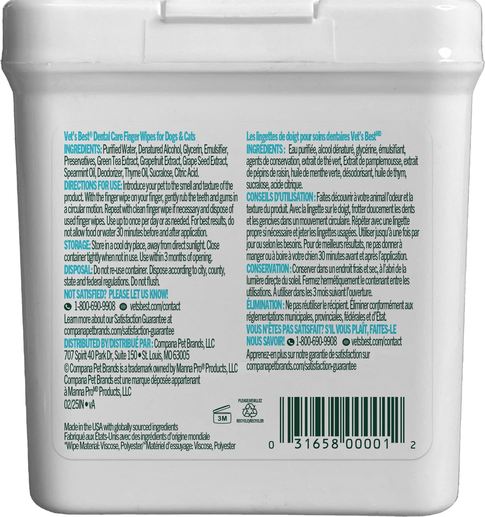 Soins à domicile avec Vet's Best Lingettes Dentaires pour animaux.
