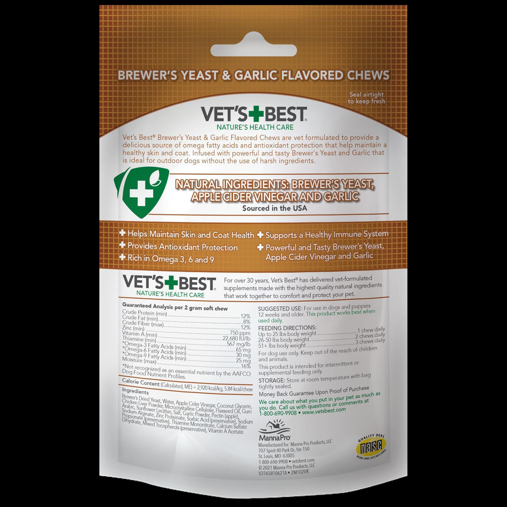 Vet's Best omega3 poil brillance: supplement quotidien pour pelage brillant.
