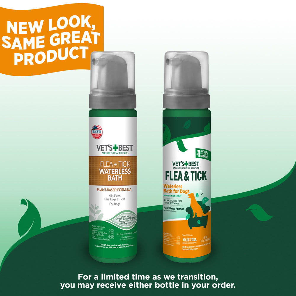 Vet's Best shampoo sec pour chien – massage dans le pelage pour une douceur ciblée.