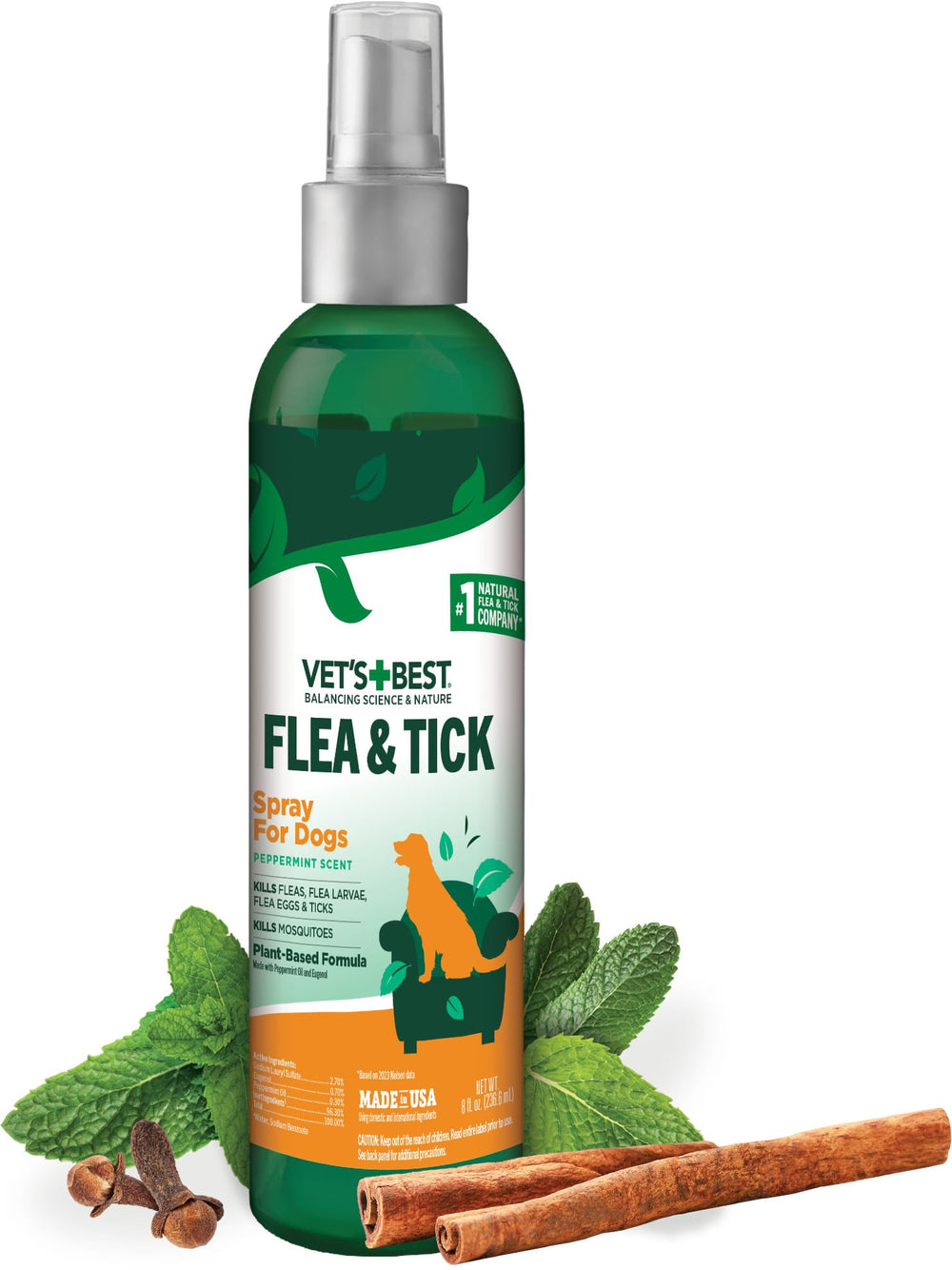 Vet's Best spray pour chien, combat puces et tiques, format 8 oz.