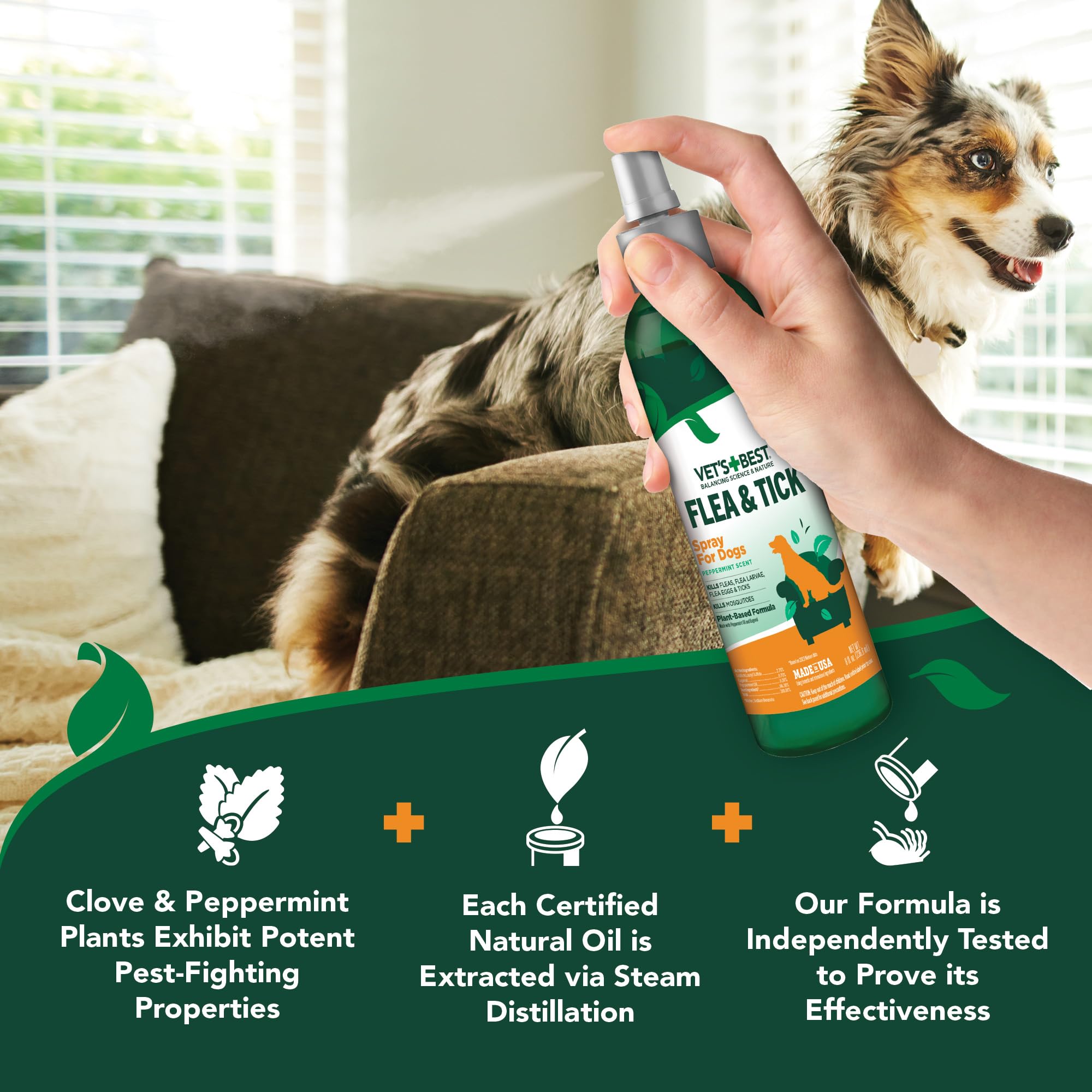 Vet's Best spray parfum frais pour le pelage.