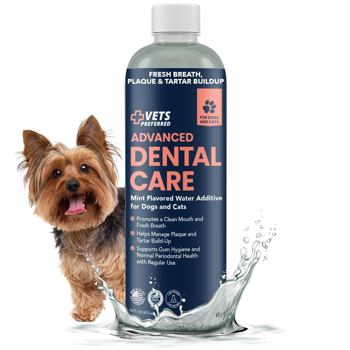 Vets Preferred rafraîchisseur d’haleine pour chien, bouton prête à l’emploi, haleine plus fraîche.