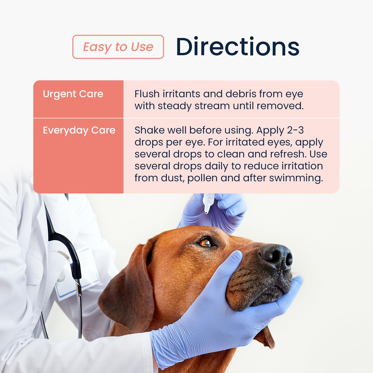 Soulagement allergie oculaire chien avec Vets Preferred, usage sûr.