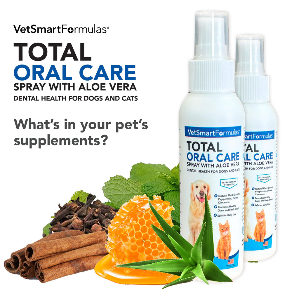 Bouteille VetSmart Formulas avec Aloe Vera : soin buccal naturel pour animaux